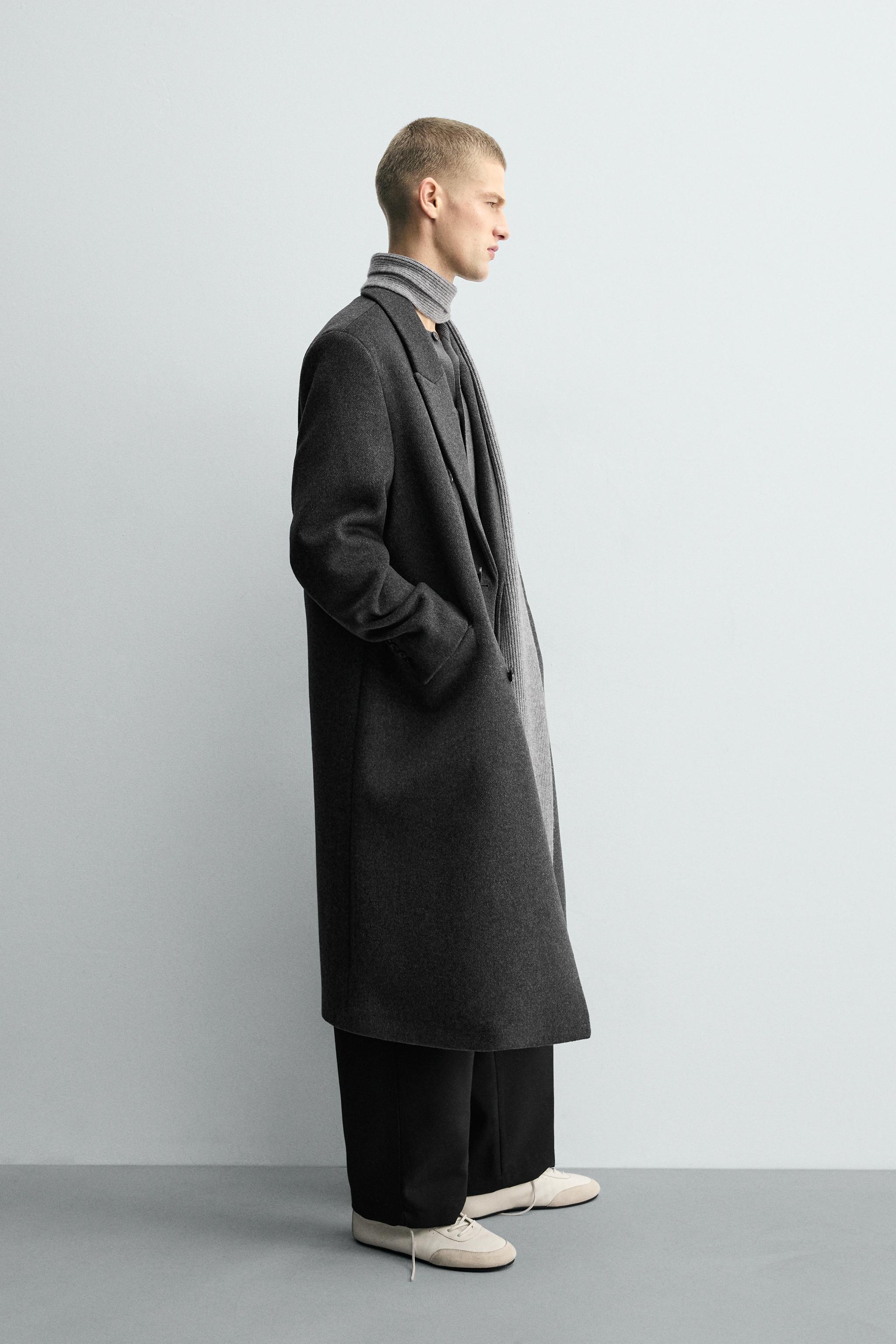 MANTEAU CROISÉ AVEC LAINE